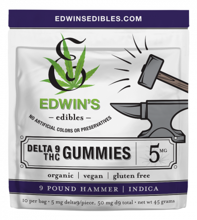 9 Pound Hammer - Indica – Delta 9 THC Gummies. Great for evening or sleep gummies by Edwin's Edibles & Elixirs